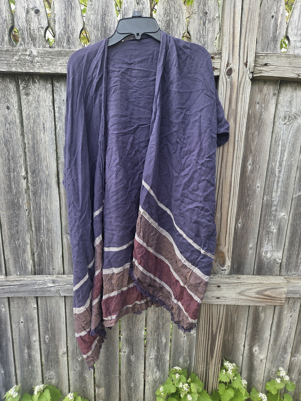 Purple Striped Lightweight Kimono Cardigan